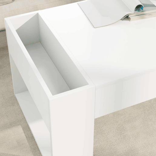 Mesa de Centro, Mesa baixa, Branco 110 x 50 x 41 cm Madeira processada
