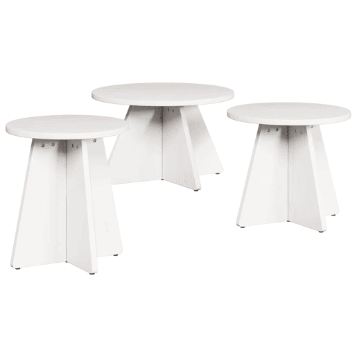 3 pcs Mesas de Centro - Mesas baixas Branco