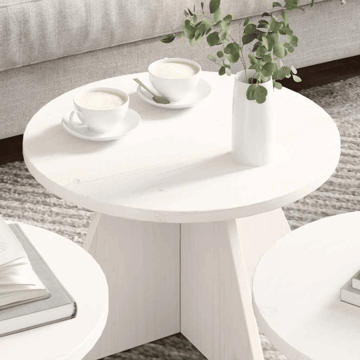 3 pcs Mesas de Centro - Mesas baixas Branco