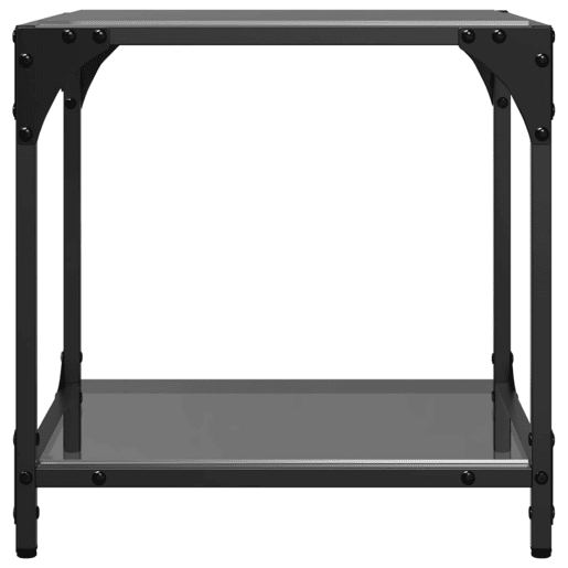 2pcs Mesas de centro, Mesas baixas c topo em vidro preto 40x40x40 cm aço 2pcs Mesas de centro, Mesas baixas c topo em vidro preto 40x40x40 cm aço