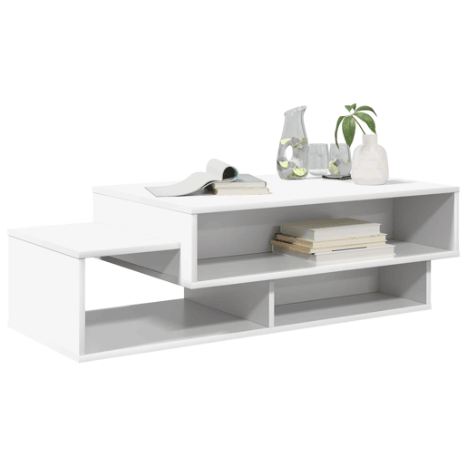 Mesa de Centro, Mesa baixa, Branco 105 x 50 x 32,5 cm Madeira processada Mesa de Centro, Mesa baixa, Branco 105 x 50 x 32,5 cm Madeira processada