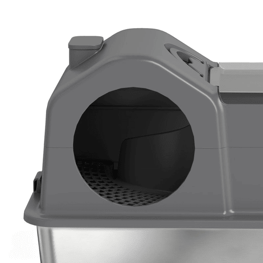 PawHut Caixa de Areia Fechada Extra Grande para Gatos com Bandeja de Aço Inoxidável Tampa Amovível Paredes Altas Tapetes Pá Sem Odores Fácil de Limpar para Gatos Grandes Cinzento Escuro
