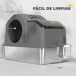 Arenero para Gato Acero Inoxidable, ABS PawHut Arenero para Gato Acero Inoxidable, ABS PawHut Gris