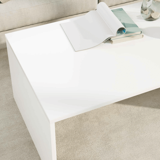 Mesa de Centro, Mesa baixa, Branco 95 x 50 x 34 cm Madeira processada Mesa de Centro, Mesa baixa, Branco 95 x 50 x 34 cm Madeira processada