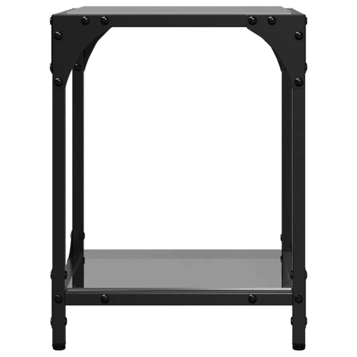 2pcs Mesas de centro, Mesas baixas c topo em vidro preto 30x30x40 cm aço 2pcs Mesas de centro, Mesas baixas c topo em vidro preto 30x30x40 cm aço