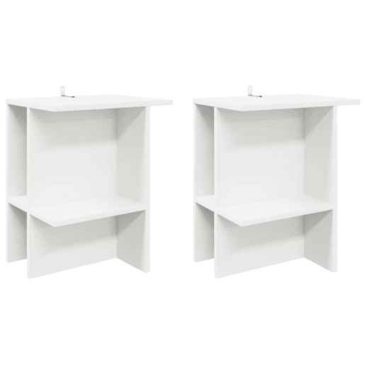 Conjunto de 2 Mesas de Centro, Mesas de Café Branco 40 x 30 x 49 cm Conjunto de 2 Mesas de Centro, Mesas de Café Branco 40 x 30 x 49 cm