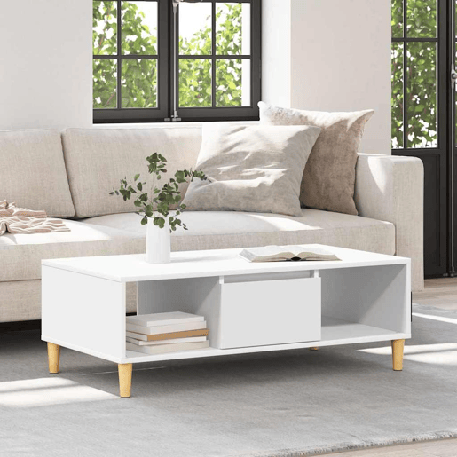Mesa de Centro, Mesa baixa, Branco 102 x 55 x 35 cm Madeira processada