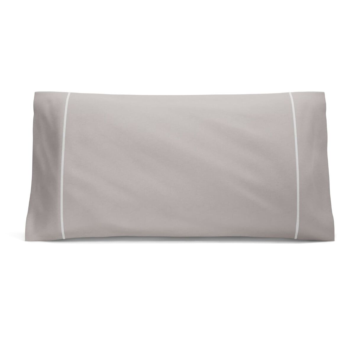 Funda de almohada nalui gris 100% algodón 180 hilos, suave, fresca, transpirable, lavable a 30oc