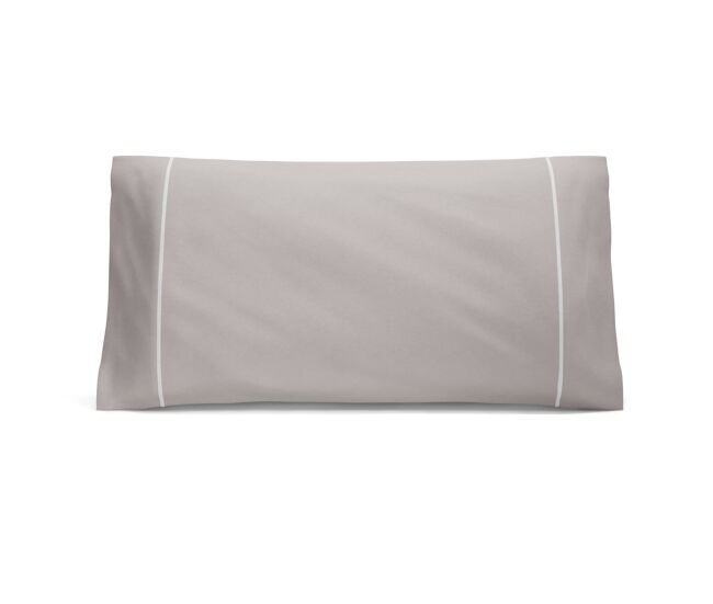 Funda de almohada nalui gris 100% algodón 180 hilos, suave, fresca, transpirable, lavable a 30oc