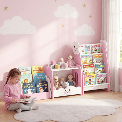 AIYAPLAY Estante Infantil 3 em 1 para Brinquedos, Organizador com Estante, Porta-Revistas e Mesa de Cabeceira, para Crianças dos 3 aos 8 anos u2013 Quarto e Sala de Brincar, 85,5x32x72 cm, Rosa AIYAPLAY Estante Infantil 3 em 1 para Brinquedos, Organizador com Estante, Porta-Revistas e Mesa de Cabeceira, para Crianças dos 3 aos 8 anos u2013 Quarto e Sala de Brincar, 85,5x32x72 cm, Rosa