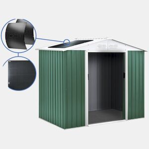 Abrigo de jardim metálico - Rosas - 4,07 m² com painéis solares