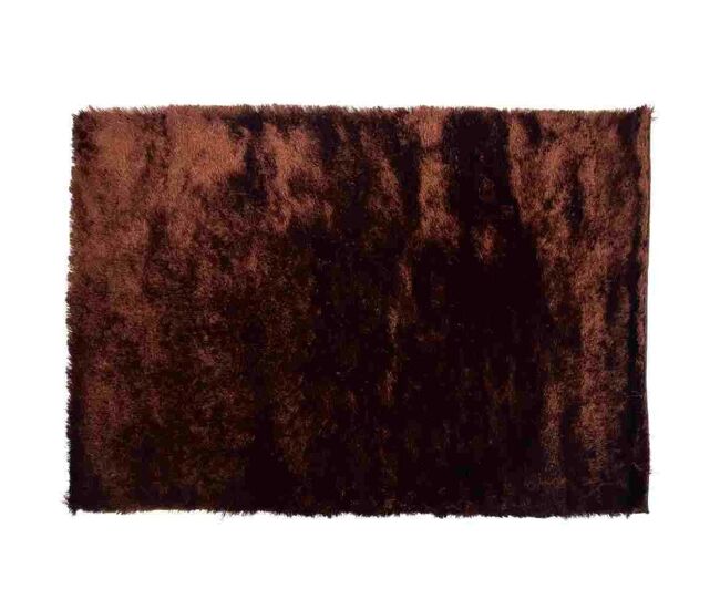 Alfombra unicolor marrón pelo alto 3cm 160x230 cm