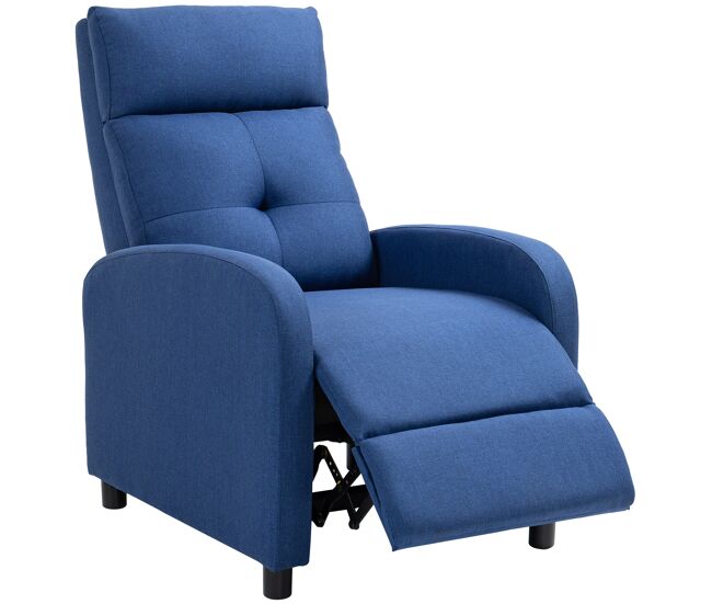 Sillón reclinable manual sofá individual con reclinación hasta 155o carga 150 kg azul