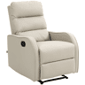 Poltrona reclinável Relax, sofá estofado em PU com apoio para os pés retrátil para quarto ou sala de estar, 65x89x100 cm, creme