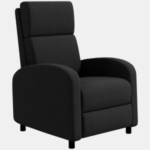 Poltrona reclinável moderna com apoio para os pés, inclinação de até 160°, suporta até 120 kg, 64x86x102 cm, preta.