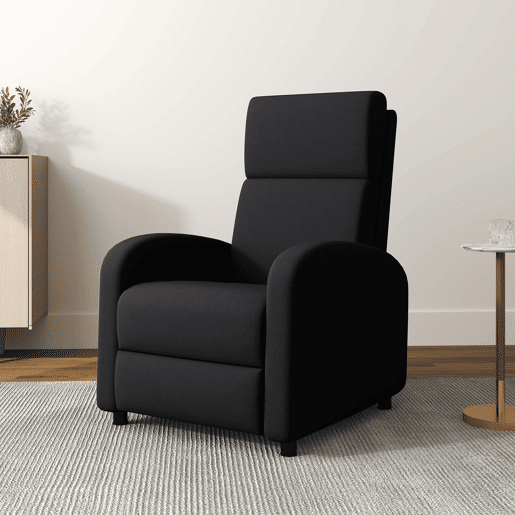 Poltrona reclinável moderna com apoio para os pés, inclinação de até 160°, suporta até 120 kg, 64x86x102 cm, preta. Poltrona reclinável moderna com apoio para os pés, inclinação de até 160°, suporta até 120 kg, 64x86x102 cm, preta.