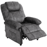 Poltrona Relax Reclinável Manual, Poltrona Relax em Veludo com Apoios de Braço, Apoio para os Pés Acolchoado e Grosso, Preta