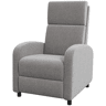 Poltrona reclinável moderna com apoio para os pés, inclinação de até 160°, suporta até 120 kg, 64x86x102 cm, cinza.