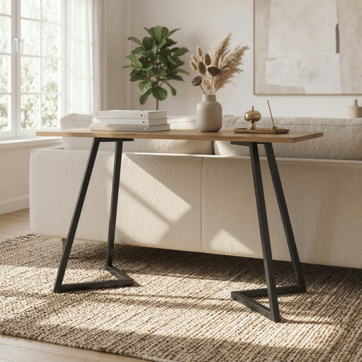 HOMCOM Pernas de Mesa de Aço, Conjunto de 4 Pernas para Móveis Industriais com Pés Ajustáveis e Parafusos para Mesa de Jantar, Banco, 43x3x72 cm, Preto