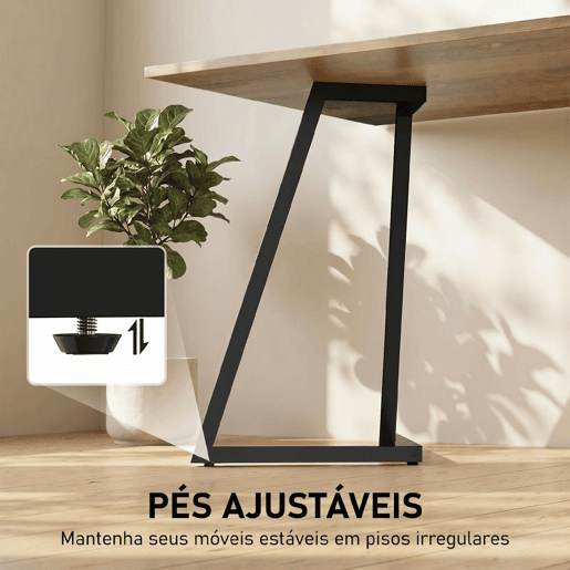 HOMCOM Pernas de Mesa de Aço, Conjunto de 4 Pernas para Móveis Industriais com Pés Ajustáveis e Parafusos para Mesa de Jantar, Banco, 43x3x72 cm, Preto