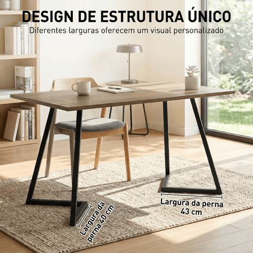 HOMCOM Pernas de Mesa de Aço, Conjunto de 4 Pernas para Móveis Industriais com Pés Ajustáveis e Parafusos para Mesa de Jantar, Banco, 43x3x72 cm, Preto