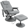 Poltrona de massagem elétrica com apoio para os pés, poltrona reclinável relaxante com controle remoto e 10 pontos de massagem, cinza.