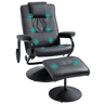 Poltrona reclinável relaxante com apoio para os pés, cadeira de massagem elétrica com 10 pontos de massagem, cadeira giratória relaxante com controle remoto para sala de estar ou escritório, preta.