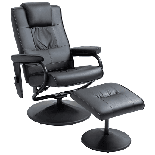 Poltrona reclinável relaxante com apoio para os pés, cadeira de massagem elétrica com 10 pontos de massagem, cadeira giratória relaxante com controle remoto para sala de estar ou escritório, preta. Poltrona reclinável relaxante com apoio para os pés, cadeira de massagem elétrica com 10 pontos de massagem, cadeira giratória relaxante com controle remoto para sala de estar ou escritório, preta.