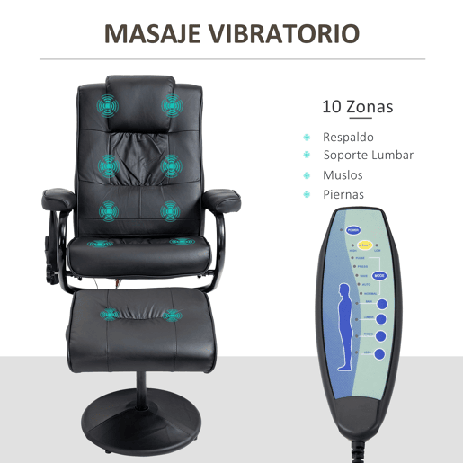 Poltrona reclinável relaxante com apoio para os pés, cadeira de massagem elétrica com 10 pontos de massagem, cadeira giratória relaxante com controle remoto para sala de estar ou escritório, preta. Poltrona reclinável relaxante com apoio para os pés, cadeira de massagem elétrica com 10 pontos de massagem, cadeira giratória relaxante com controle remoto para sala de estar ou escritório, preta.