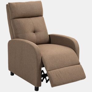Poltrona reclinável manual, sofá individual com reclinação de até 155º, capacidade de carga de 150 kg, marrom