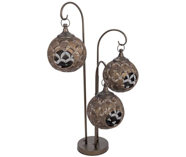 Portavelas de metal dorado 56x49x91 cm