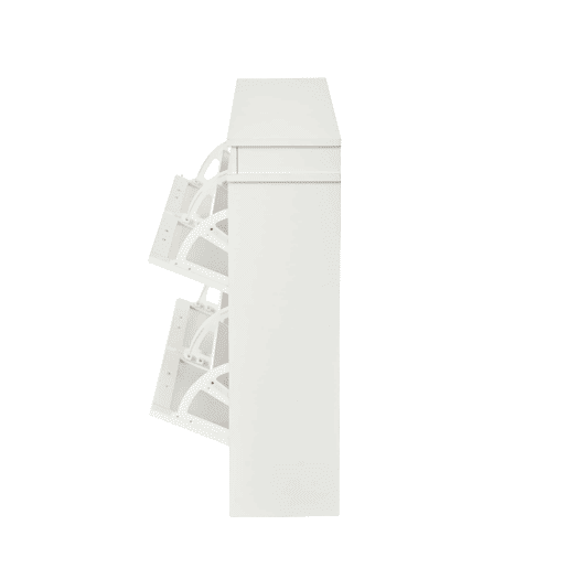 Armário moderno 105 x 24 x 83 cm u2013 armário de entrada com 4 portas basculantes e 8 compartimentos, com puxador preto u2013 branco Armário moderno 105 x 24 x 83 cm u2013 armário de entrada com 4 portas basculantes e 8 compartimentos, com puxador preto u2013 branco