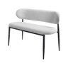 Banco de jantar em tecido - 110 cm - Sélène - 3 lugares - Cinzento claro e preto
