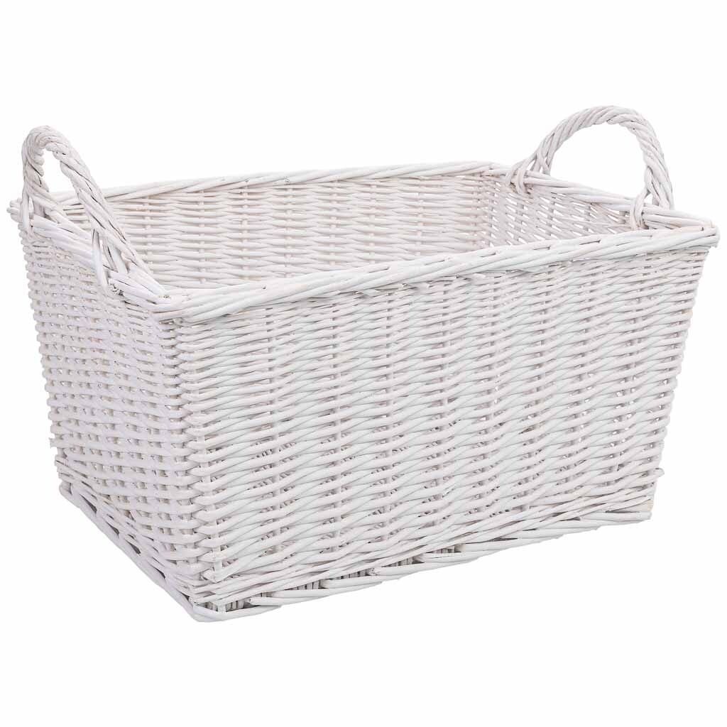 Cesta de mimbre blanco 52x40x37h cm