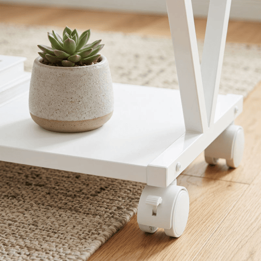 HOMCOM Suporte para Impressora de 2 Níveis com Rodas Bloqueáveis, Estrutura Metálica em V, Estante Multiusos debaixo da Secretária para Escritório ou Casa, Branco HOMCOM Suporte para Impressora de 2 Níveis com Rodas Bloqueáveis, Estrutura Metálica em V, Estante Multiusos debaixo da Secretária para Escritório ou Casa, Branco