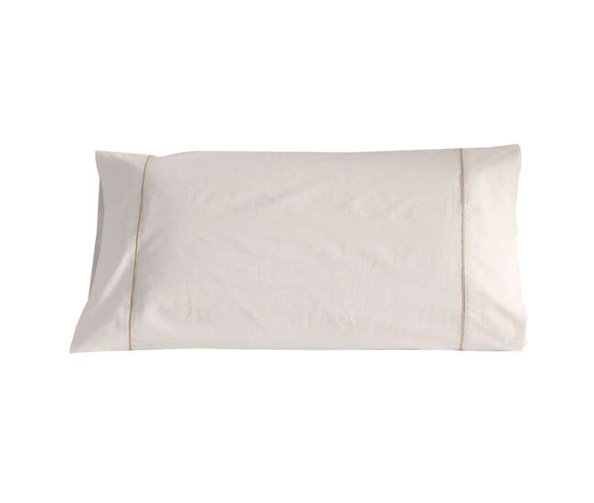 Funda de almohada nalui blanco 100% algodón 180 hilos, suave, fresca, transpirable, lavable a 30ºc