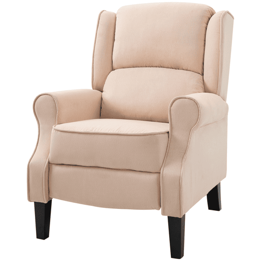 Poltrona de massagem reclinável com controle remoto, 2 zonas de massagem e estofamento em tecido camurça, 78x83x101 cm, creme.