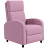 Poltrona reclinável moderna com apoio para os pés, inclinação de até 160°, suporta até 120 kg, 64x86x102 cm, rosa.