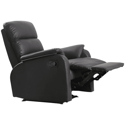 Poltrona reclinável manual Relax, estofada em PU, com apoio para os pés retrátil, estofamento espesso, reclina até 160º, para sala de estar e quarto, marrom, 75x92x99 cm
