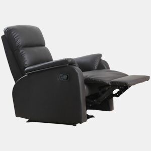 Poltrona reclinável manual Relax, estofada em PU, com apoio para os pés retrátil, estofamento espesso, reclina até 160º, para sala de estar e quarto, marrom, 75x92x99 cm