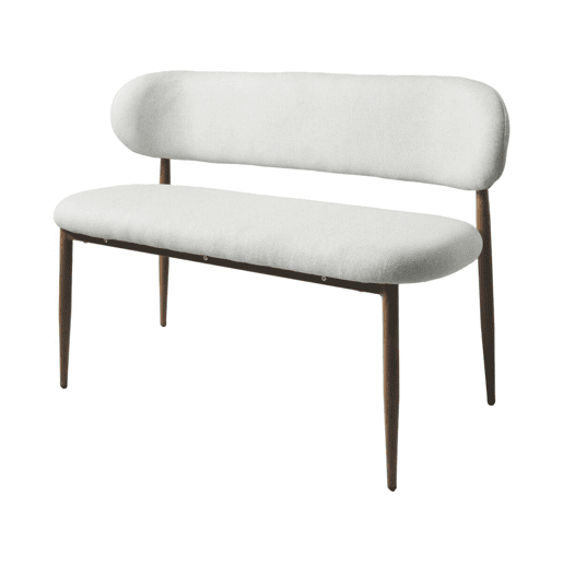 Banco de jantar em tecido - 110 cm - Sélène - 3 lugares - Cinzento claro e castanho