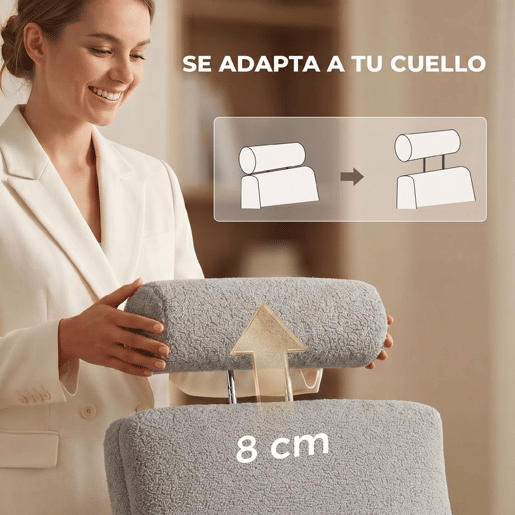 HOMCOM Cadeira de Escritório com Apoio para os Pés Estofada em Pelúcia, Encosto Reclinável e Cabeceira Ajustável, Altura Regulável, Cinzento Claro
