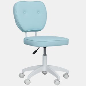 Vinsetto Cadeira de Escritório Giratória em Pele Sintética com Altura Ajustável, Sem Braços, Suporta até 120 kg, 46x59x82-92 cm, Azul-Claro