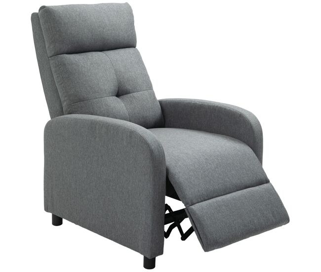 Sillón reclinable manual sofá individual con reclinación hasta 155o carga 150 kg gris