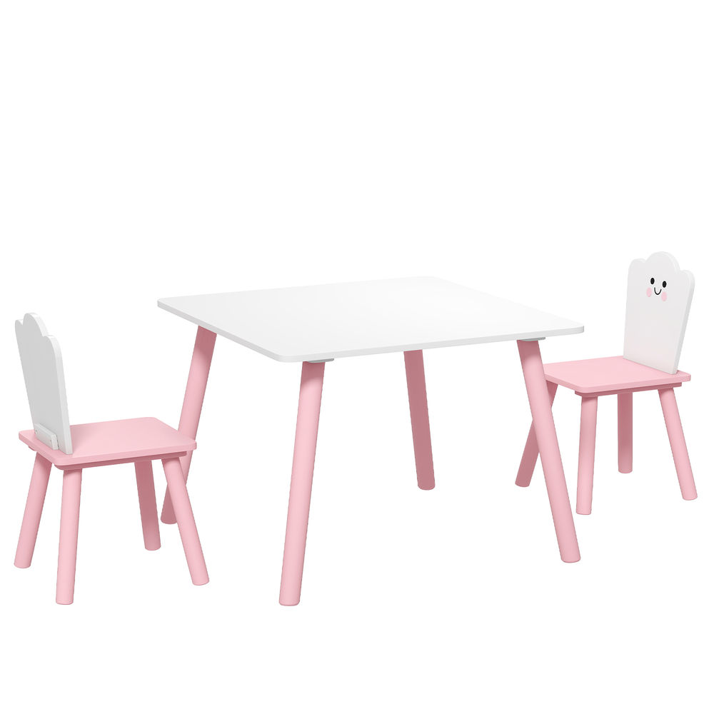 Mesa y 2 Sillas Infantil MDF, Madera de Pino AIYAPLAY
