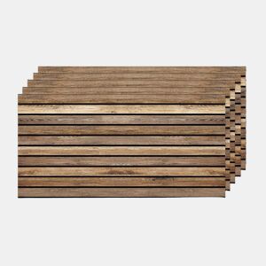 Conjunto de 5 Painéis (Superfície de 2,5 m²) de Parede Decorativos Efeito 3D Ripas de Madeira Carvalho Natural em EPS - Acabamento Efeito Madeira