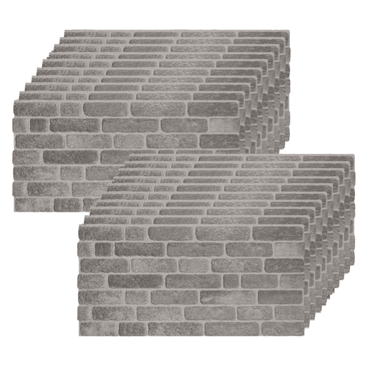 Conjunto de 20 Painéis (Superfície de 10 m²) de Parede Decorativos Efeito 3D Tijolo Cinzento Urbano em EPS - Acabamento Efeito Tijolo Conjunto de 20 Painéis (Superfície de 10 m²) de Parede Decorativos Efeito 3D Tijolo Cinzento Urbano em EPS - Acabamento Efeito Tijolo