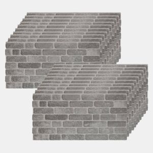 Conjunto de 20 Painéis (Superfície de 10 m²) de Parede Decorativos Efeito 3D Tijolo Cinzento Urbano em EPS - Acabamento Efeito Tijolo