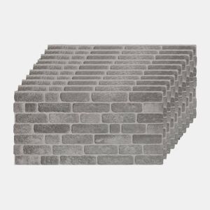 Conjunto de 10 Painéis (Superfície de 5 m²) de Parede Decorativos Efeito 3D Tijolo Cinzento Urbano em EPS - Acabamento Efeito Tijolo