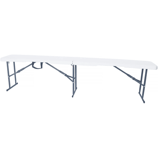 Conjunto de mesa de jardim dobrável + 2 bancos Foldy - Branco Conjunto de mesa de jardim dobrável + 2 bancos Foldy - Branco